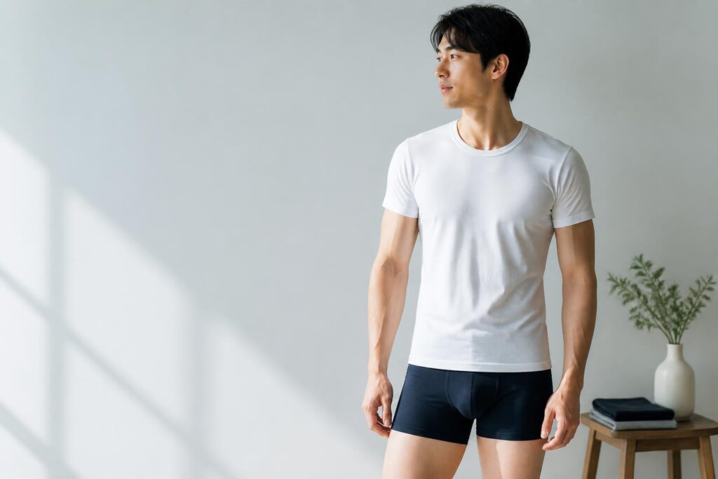 メンズインナーのサイズ表の見方は？